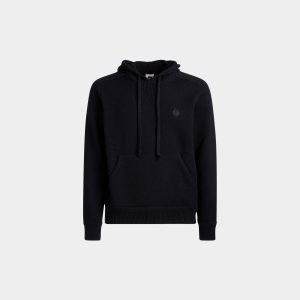 Adrien Brody Travel Collection Hoodie In Navy Blue Wool Blend