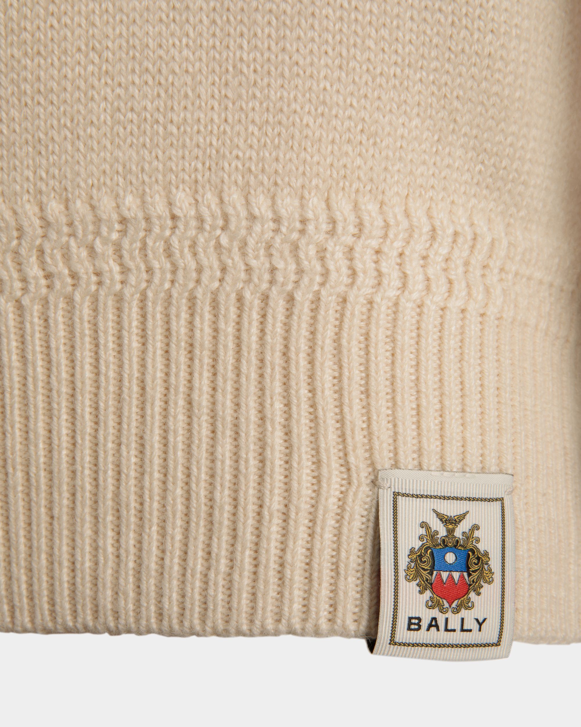 Turtleneck With Bally Crest Logo In Ivory Wool And Silk - Image 2