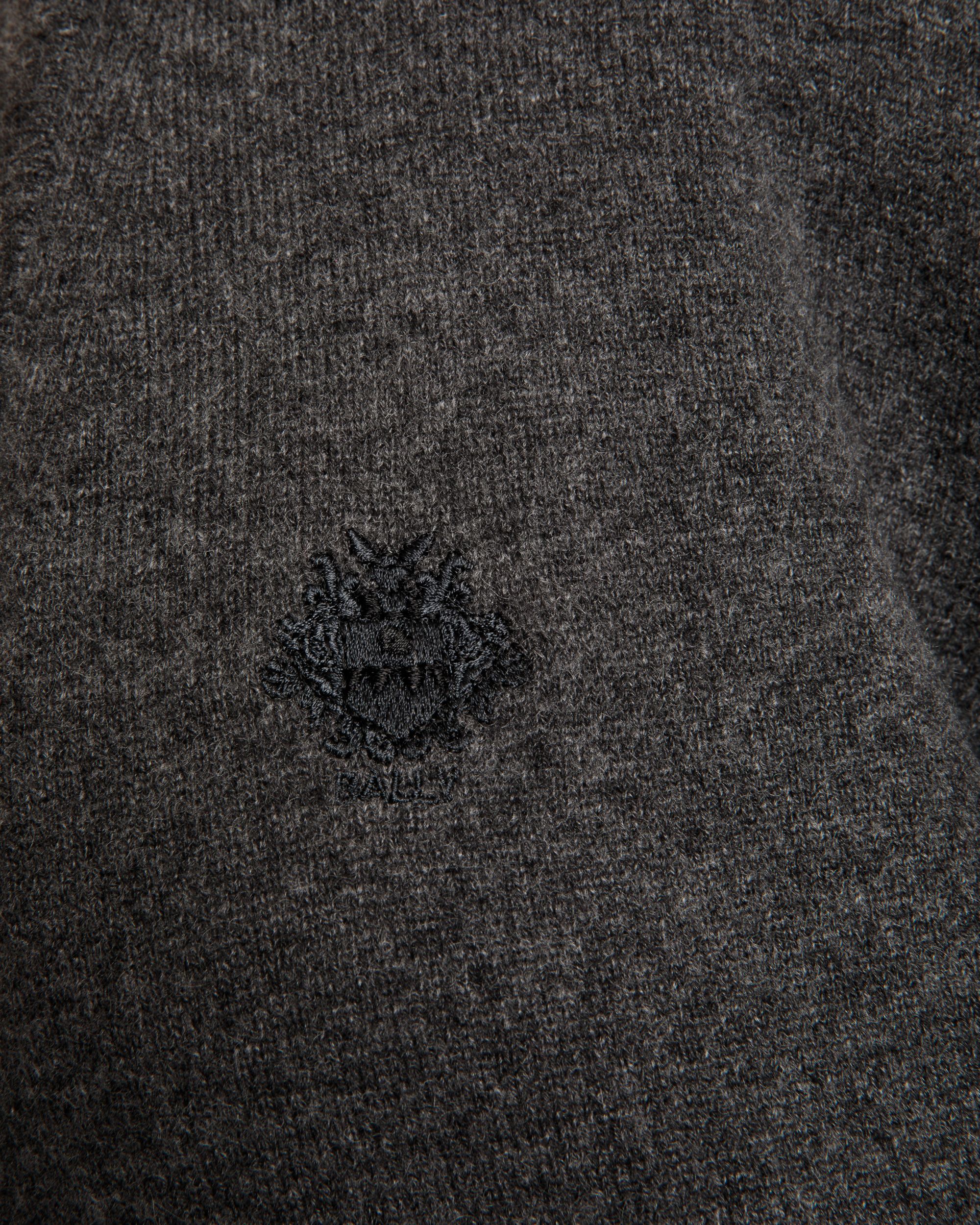 Cardigan With Bally Crest Logo in Dark Grey Cashmere - Image 4