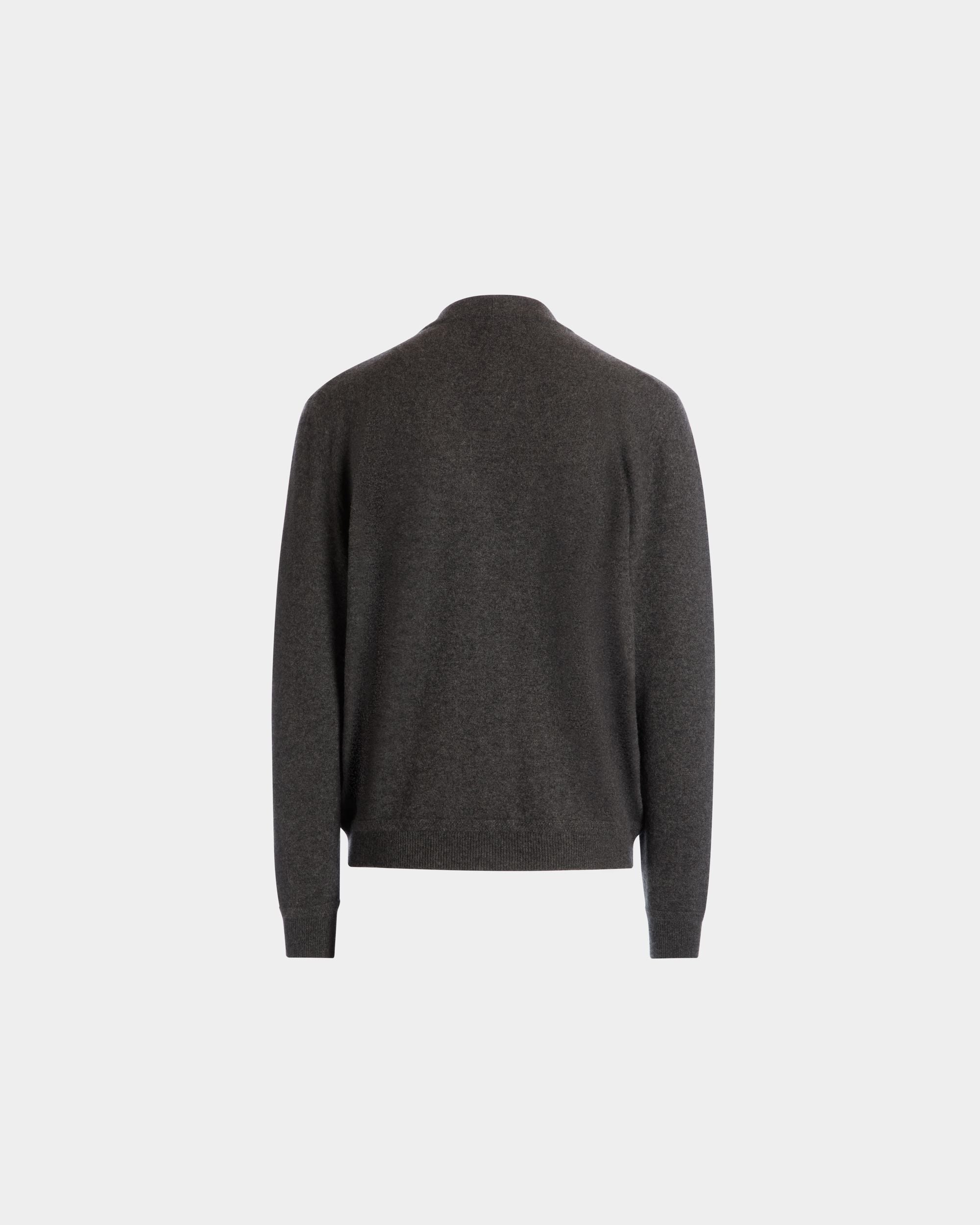 Cardigan With Bally Crest Logo in Dark Grey Cashmere - Image 7