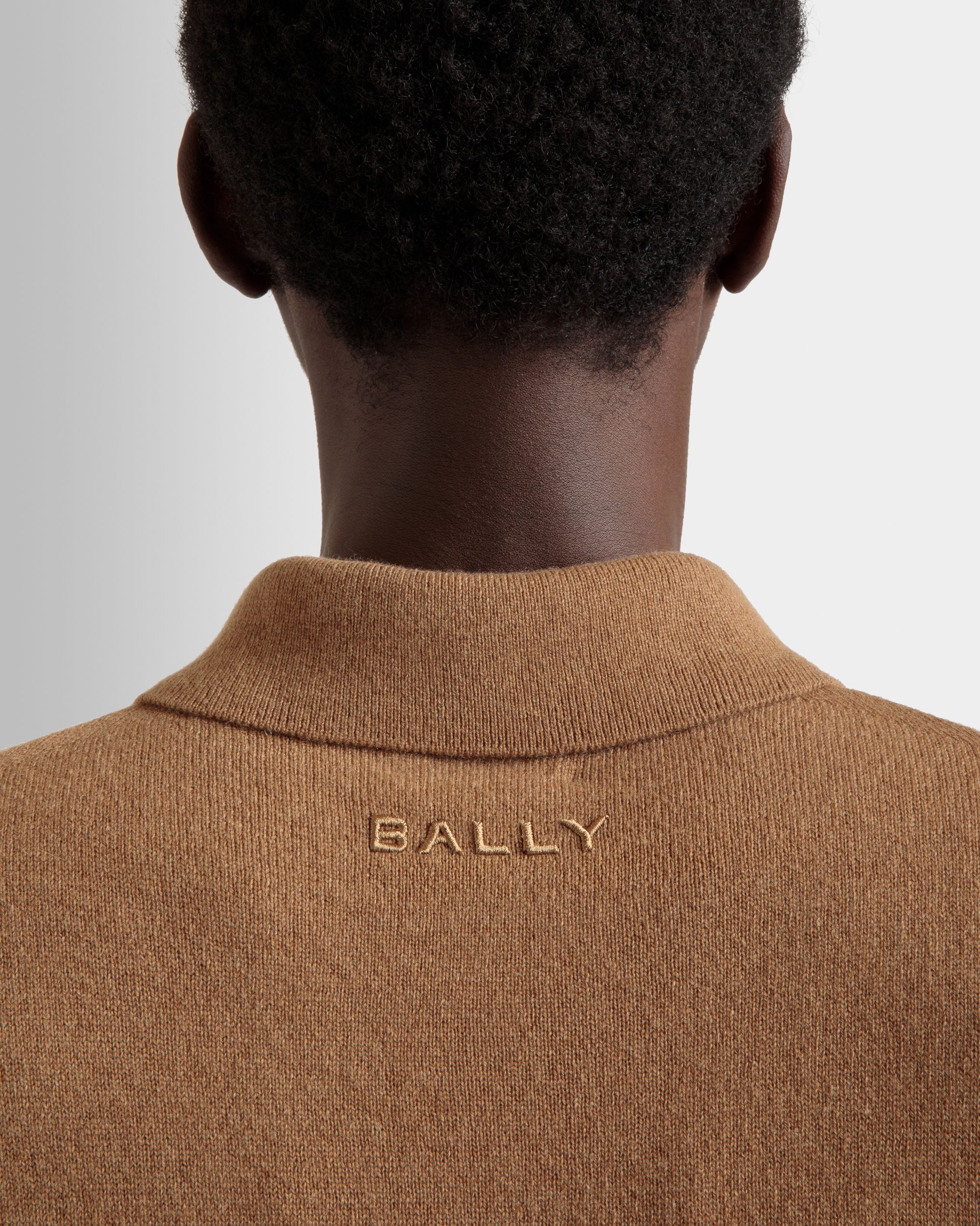 Long Sleeve Shirt With Logo in Brown Cashmere - Image 9