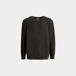 Crewneck Sweater With a Bally Crest Logo In Dark Grey Wool