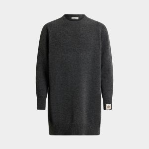Long Sweater in Dark Grey Wool