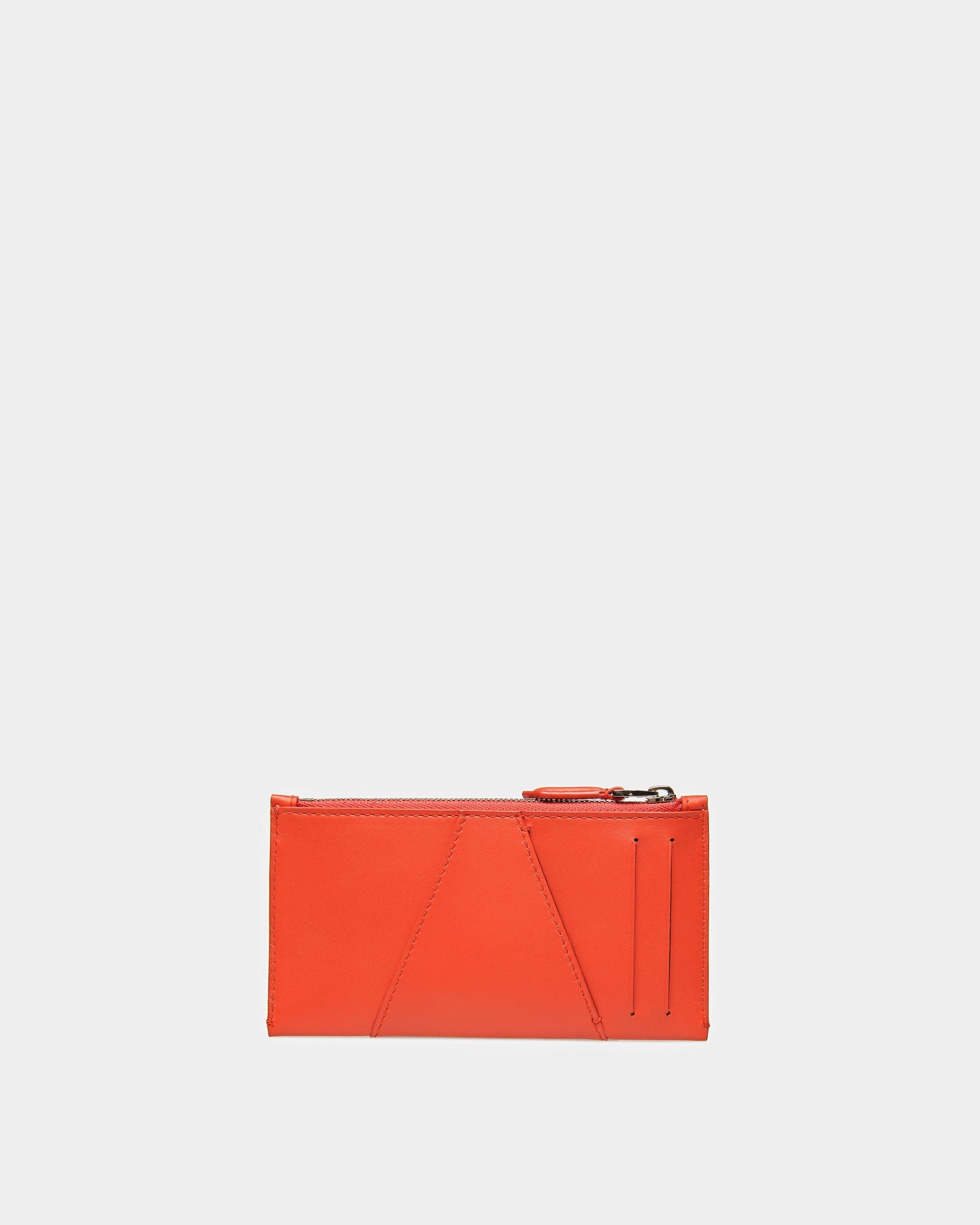 Adley Leather Business Card Holder In Orange - Image 2