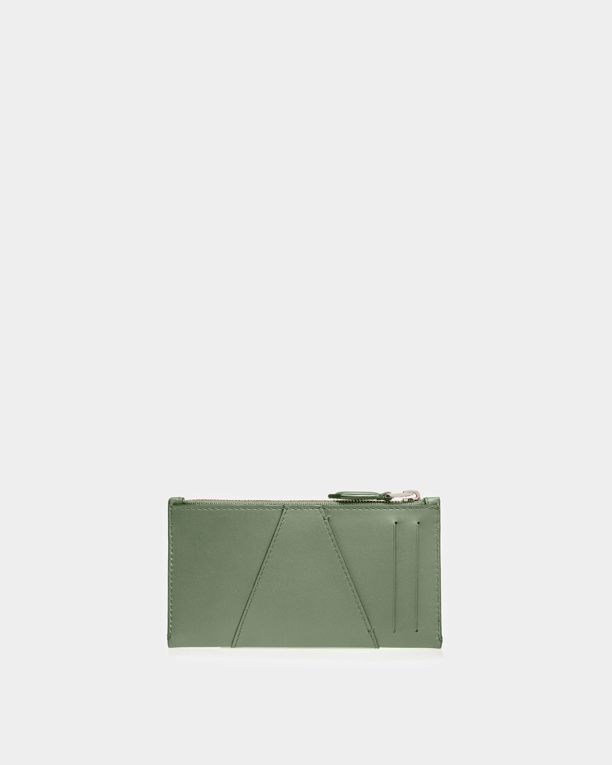 Adley Leather Business Card Holder In Sage - Image 2