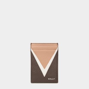 Flag Card Holder in Ebano Leather