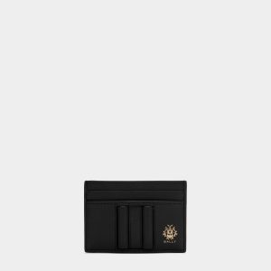 Beckett Card Holder in Black Leather
