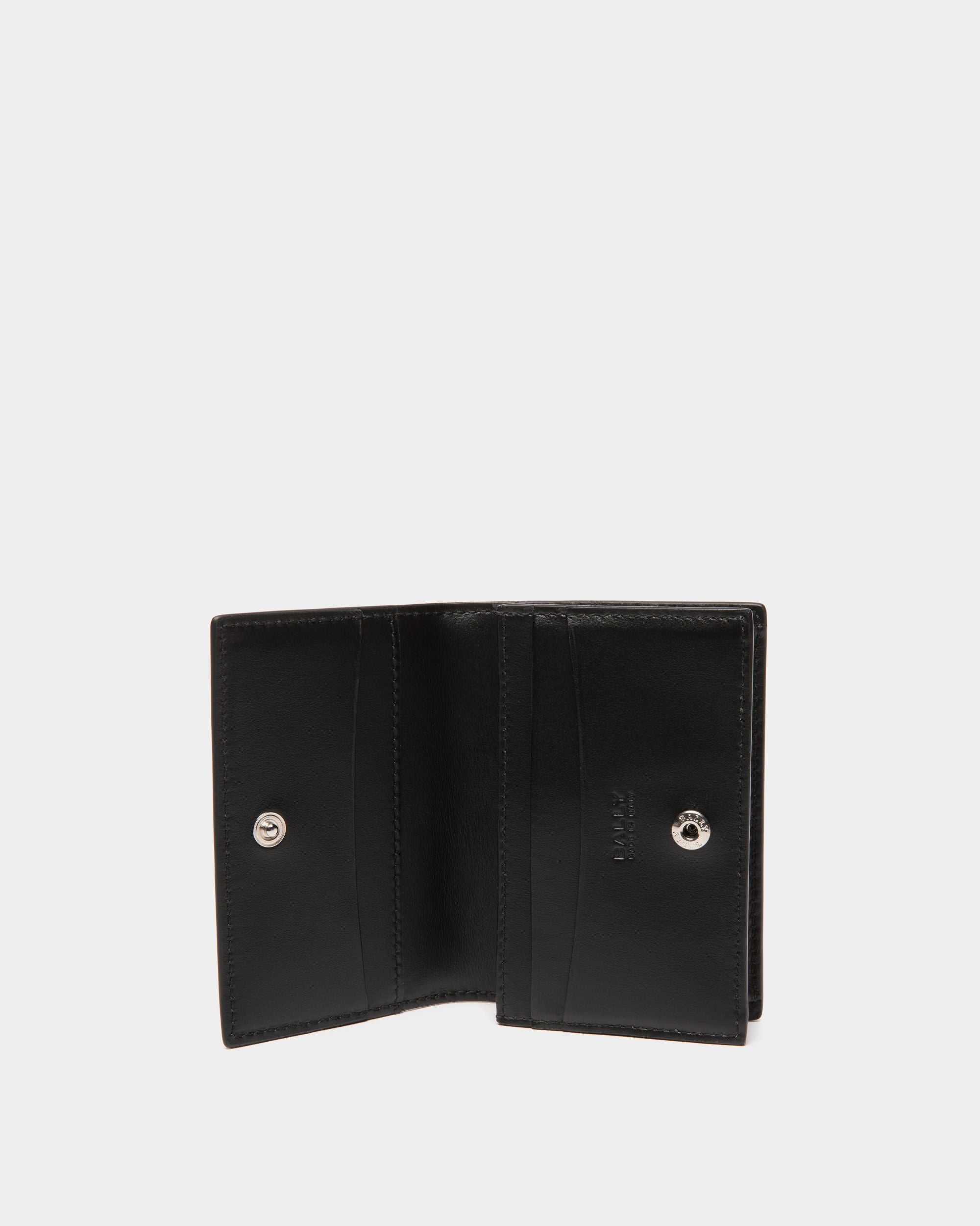 Deco Business Card Holder in Black Leather - Image 3