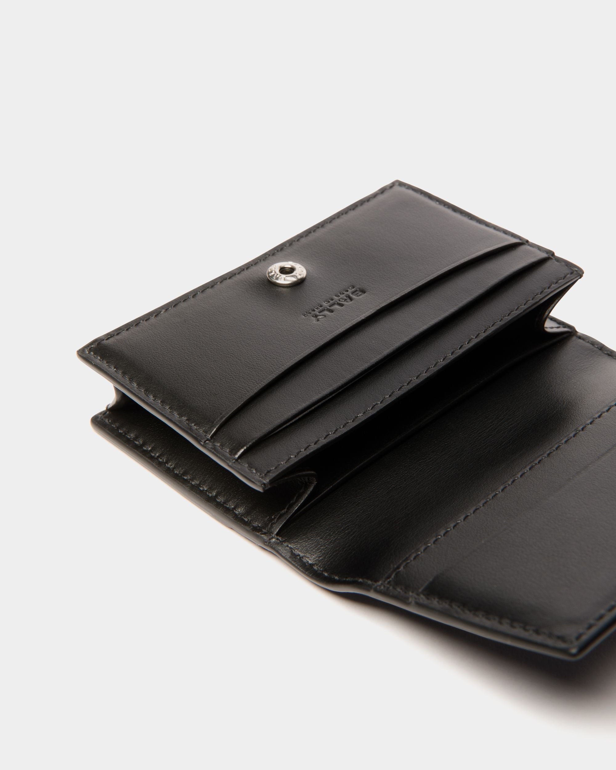 Deco Business Card Holder in Black Leather - Image 4