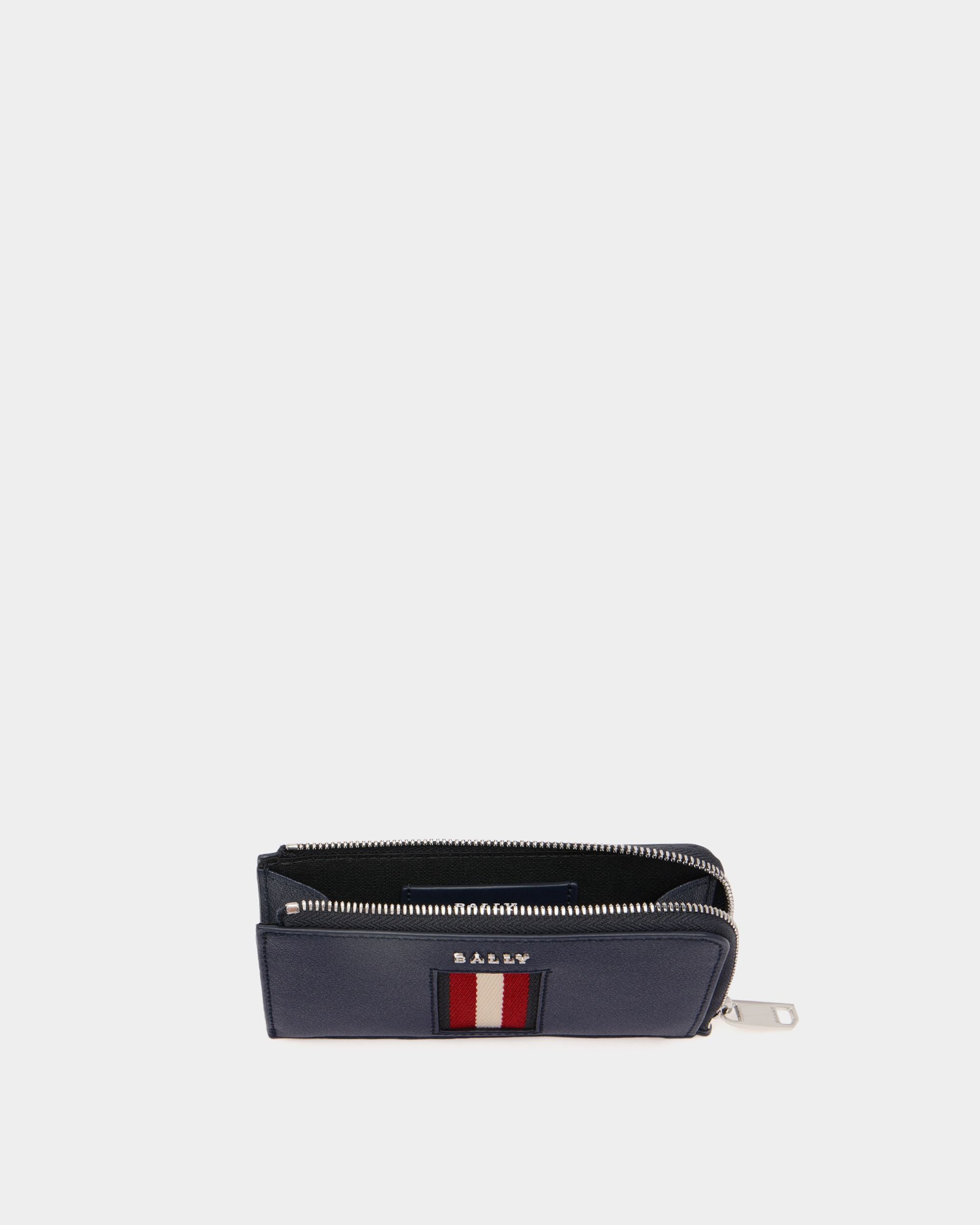 Business Card Holder in Navy Blue Leather With a Bally Ribbon - Image 3