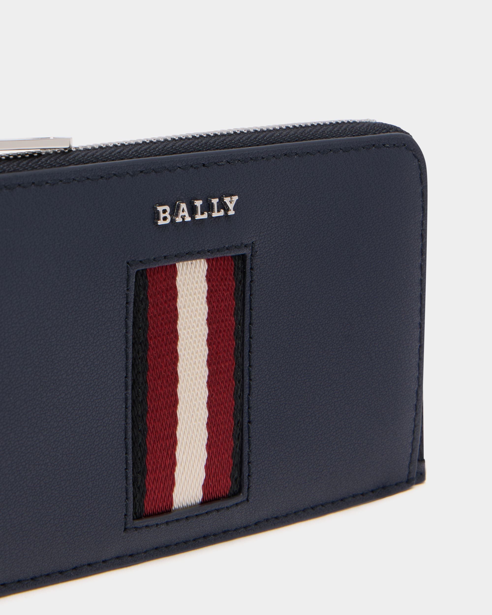Business Card Holder in Navy Blue Leather With a Bally Ribbon - Image 4