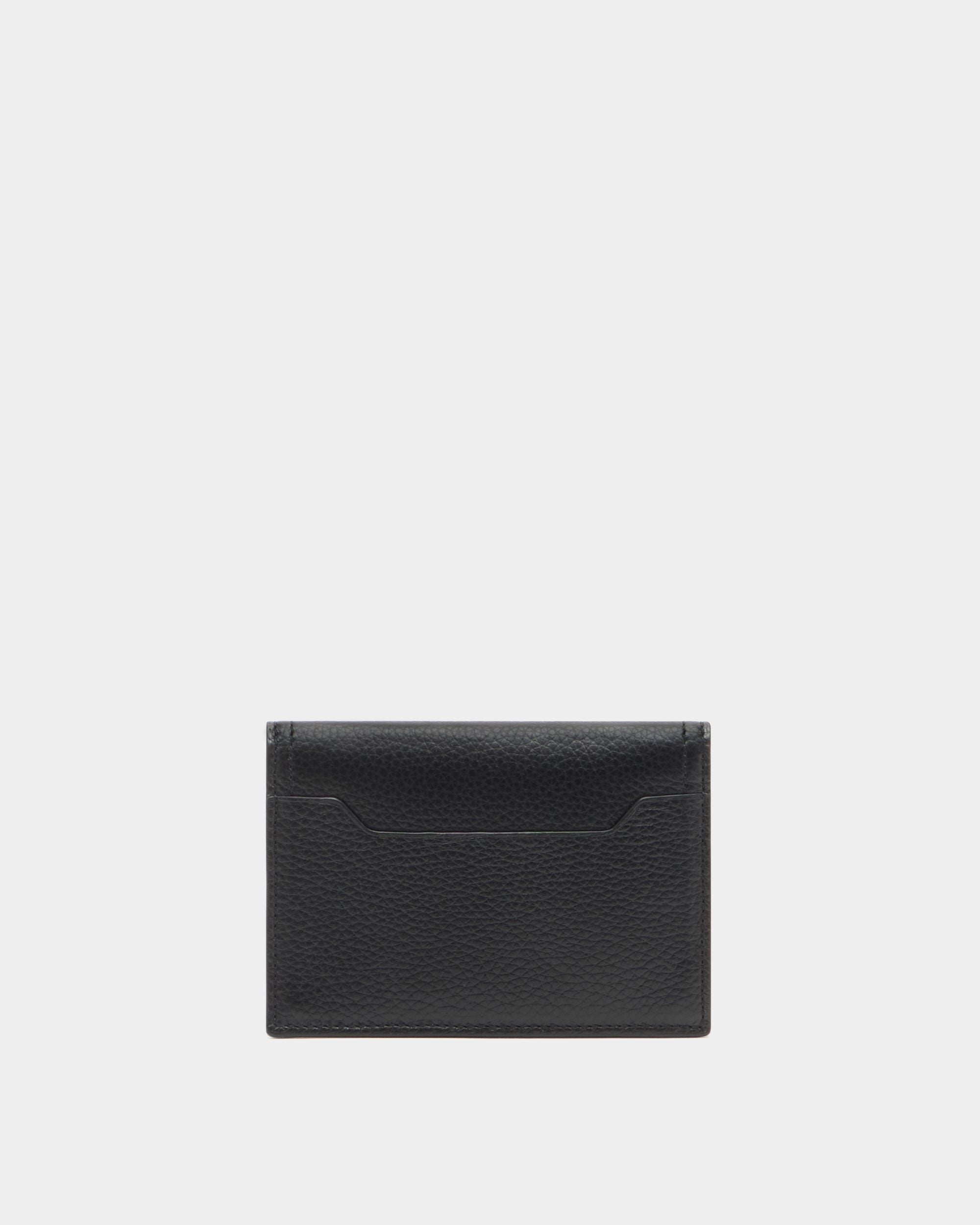 Capitol Card Holder in Black Grained Leather - Image 2