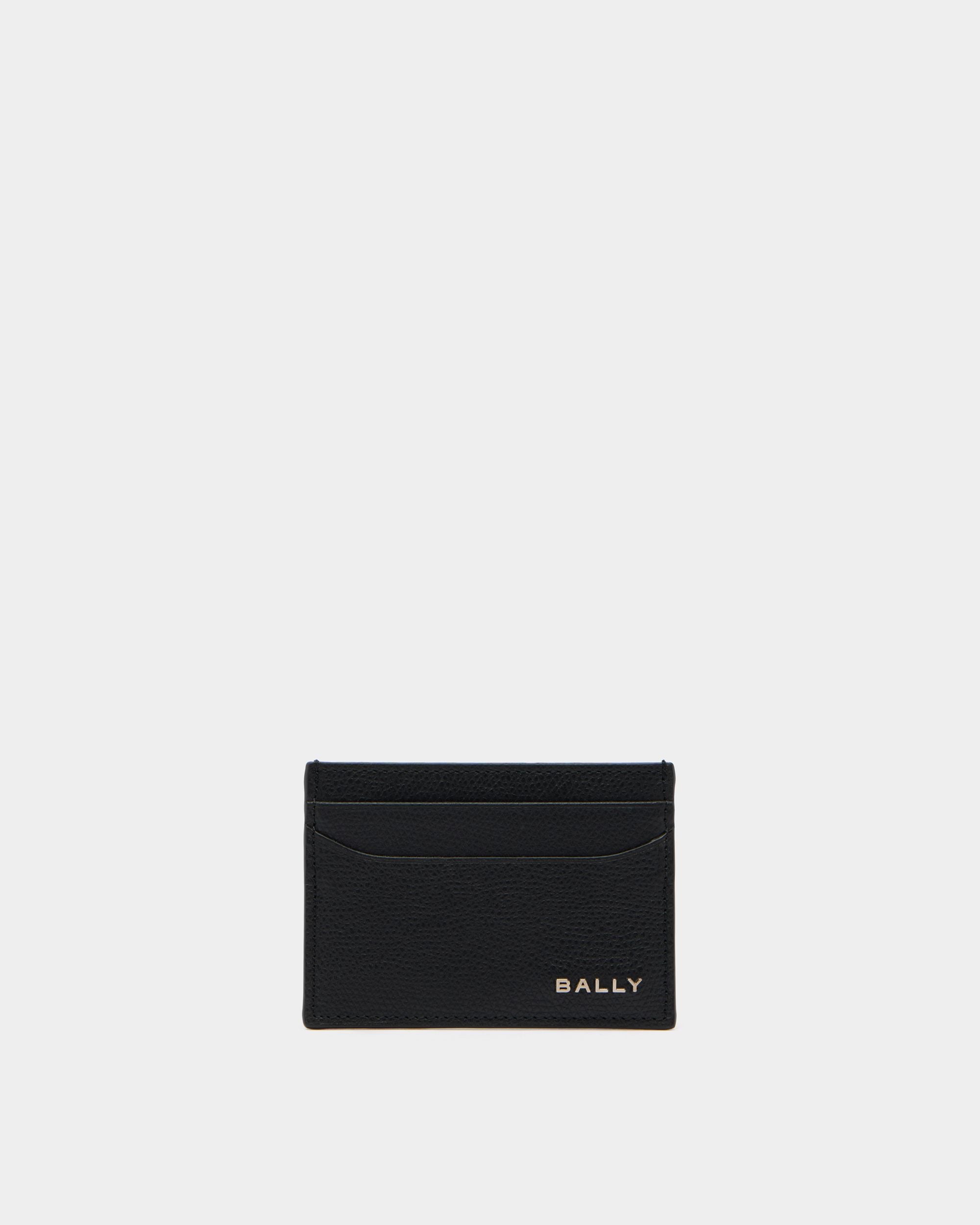Bally Essential Card Holder in Black Grained Leather