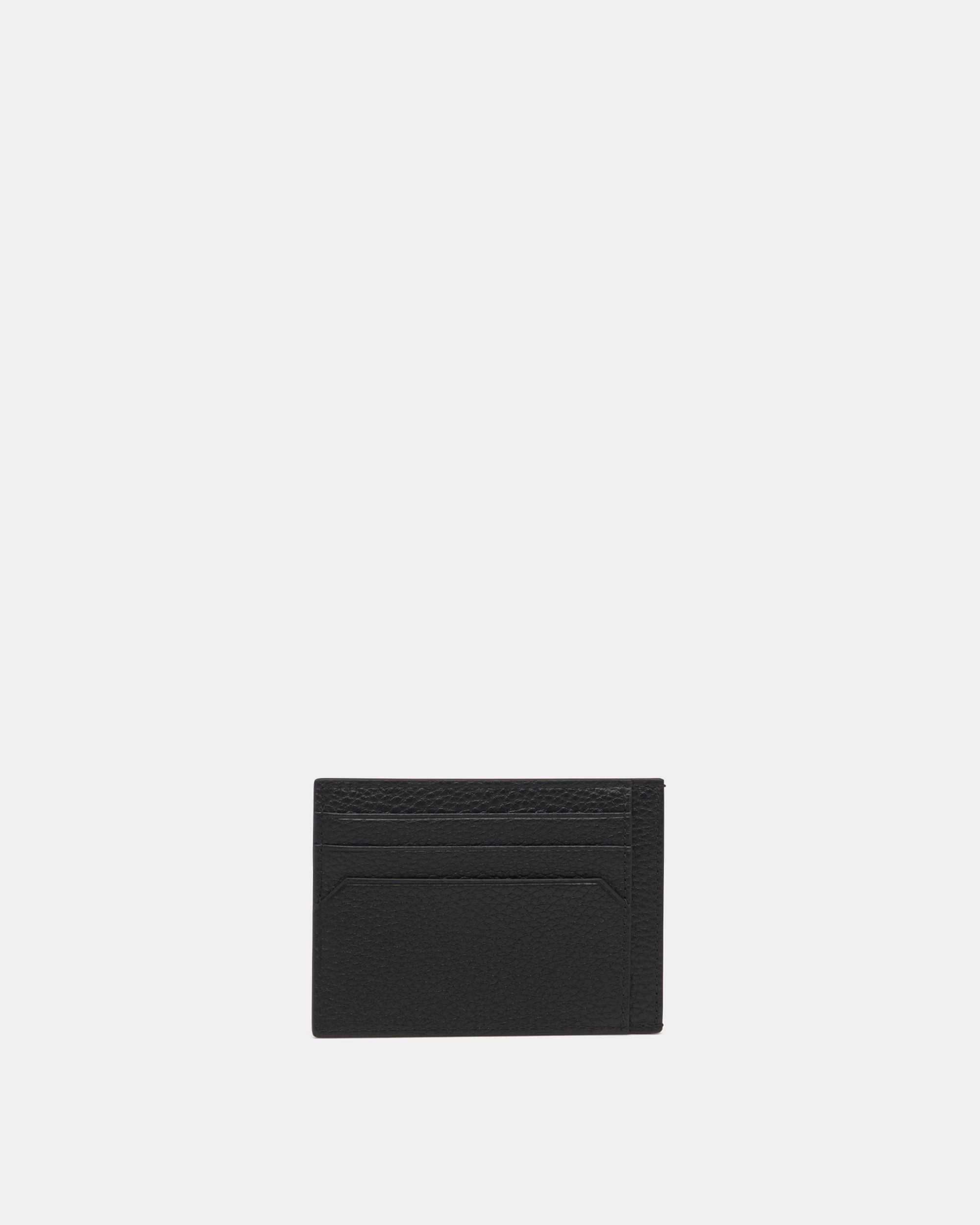 York Business Card Holder in Black Embossed Leather - Image 2