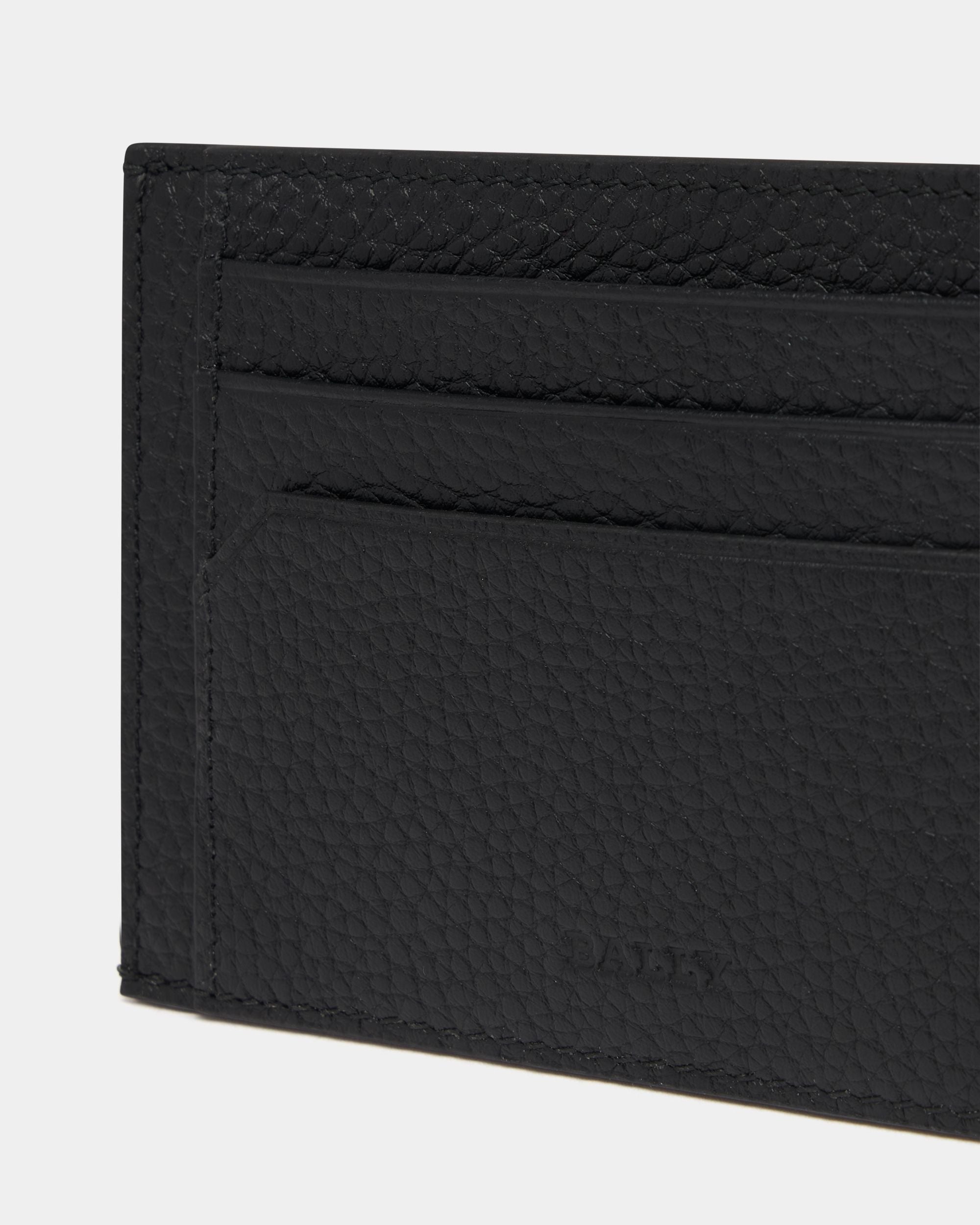York Business Card Holder in Black Embossed Leather - Image 4