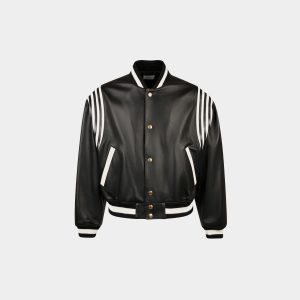 Bomber Jacket in Black Leather
