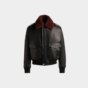 Aviator Jacket In Black Leather