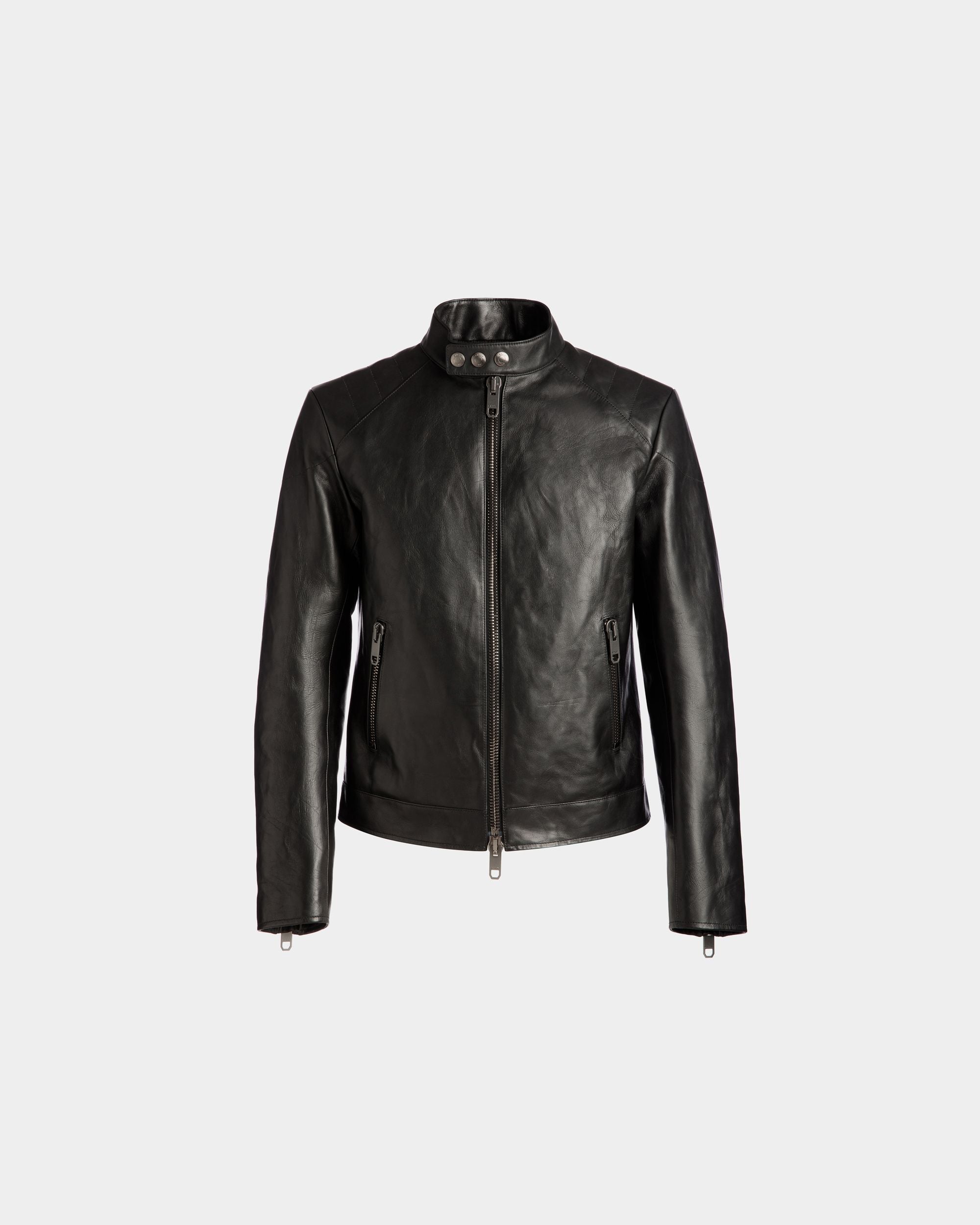 Adrien Brody Travel Collection Biker Jacket In Black Leather