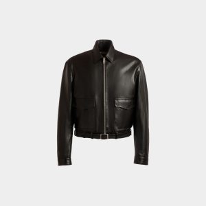Shirt Jacket In Black Leather