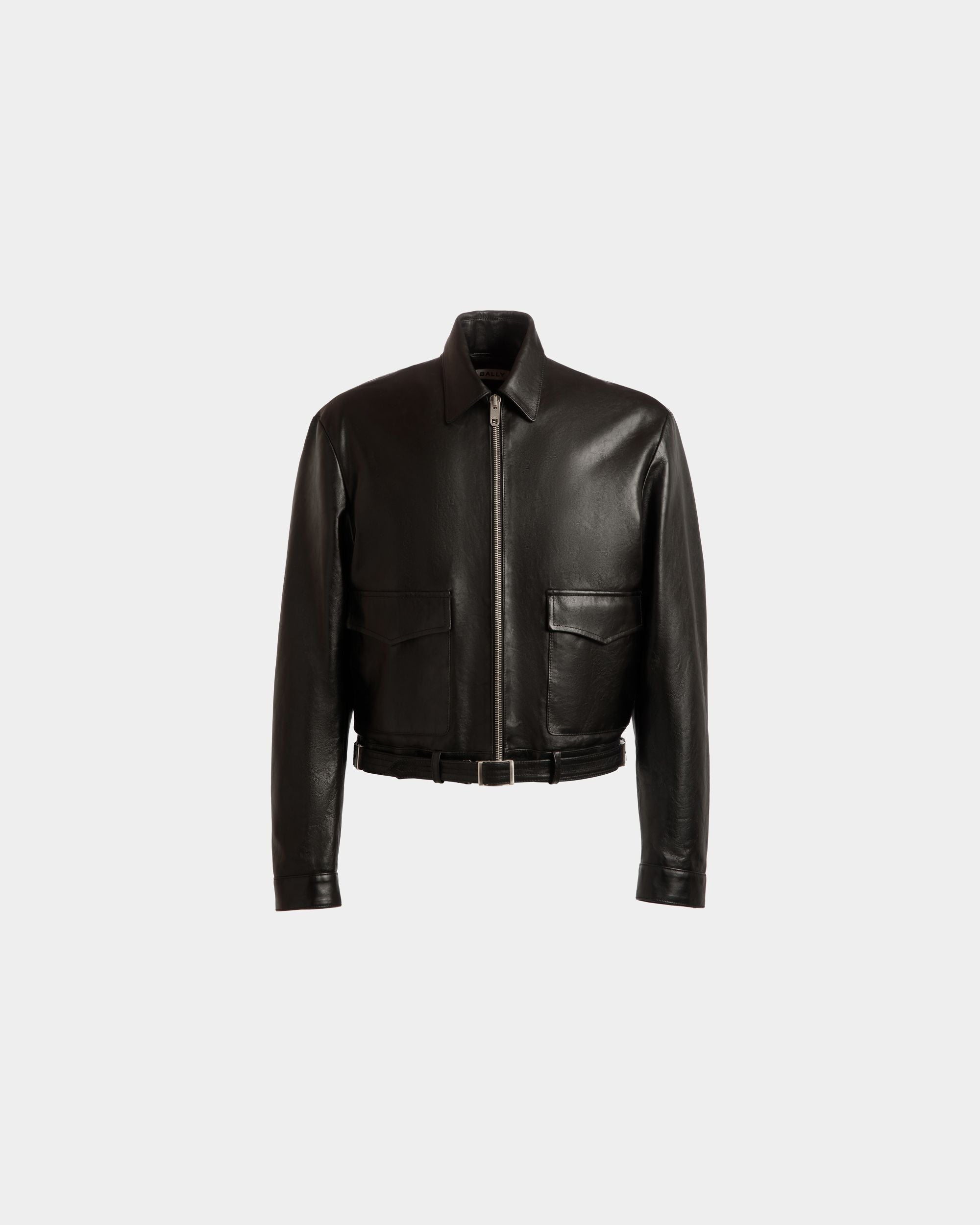 Shirt Jacket In Black Leather