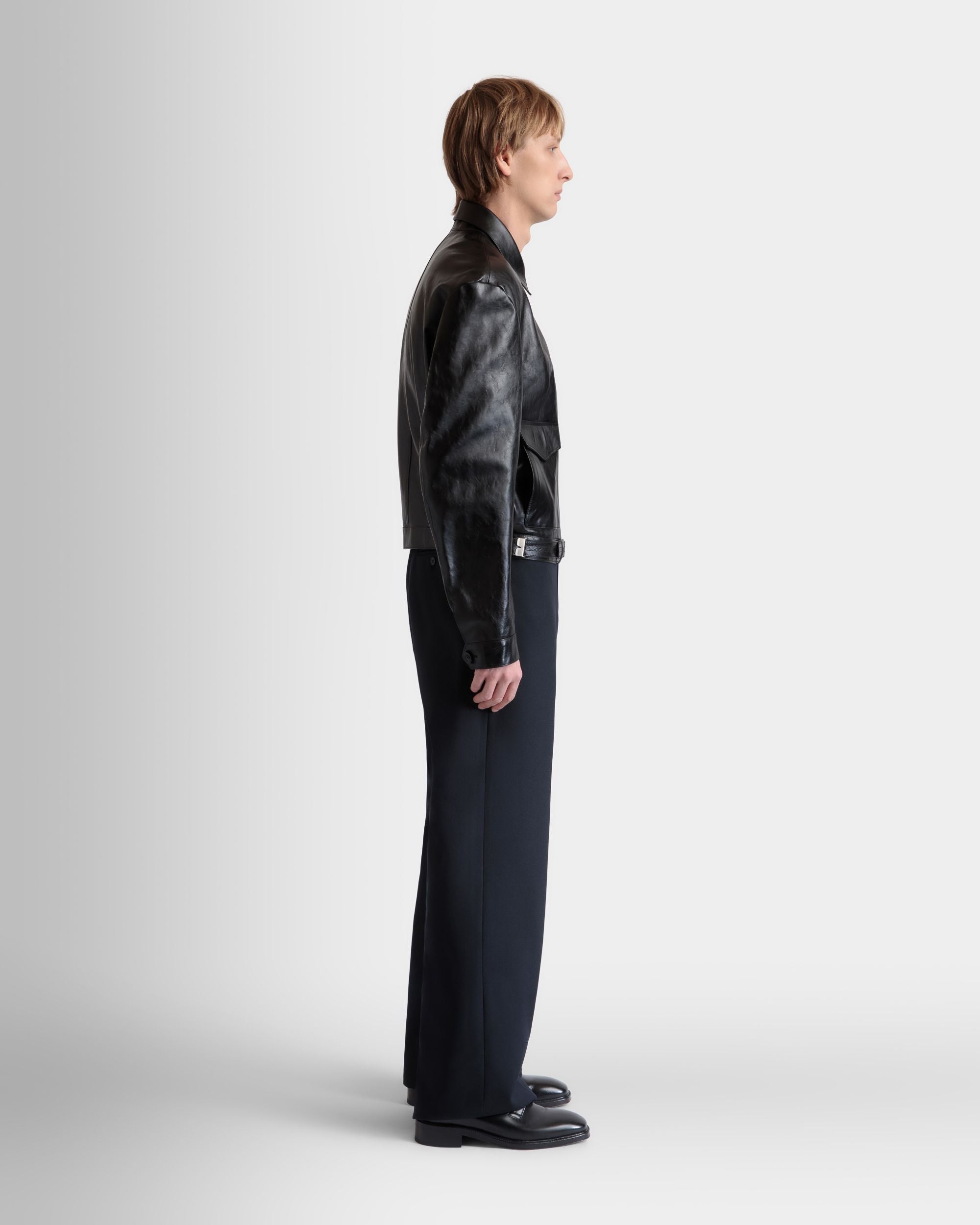 Shirt Jacket In Black Leather - Image 5