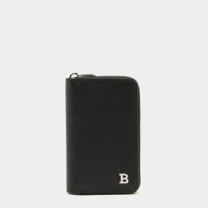 Key Case in Black Embossed Leather