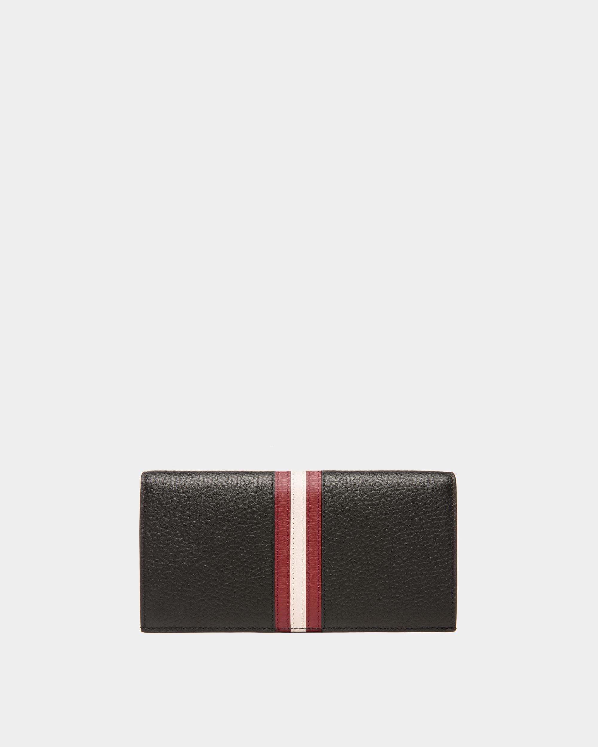 Ribbon Continental Wallet in Black Grained Leather - Image 2