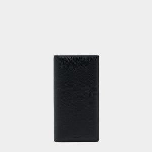 York Continental Wallet in Black Embossed Leather