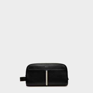 Ribbon Necessaire In Black Leather