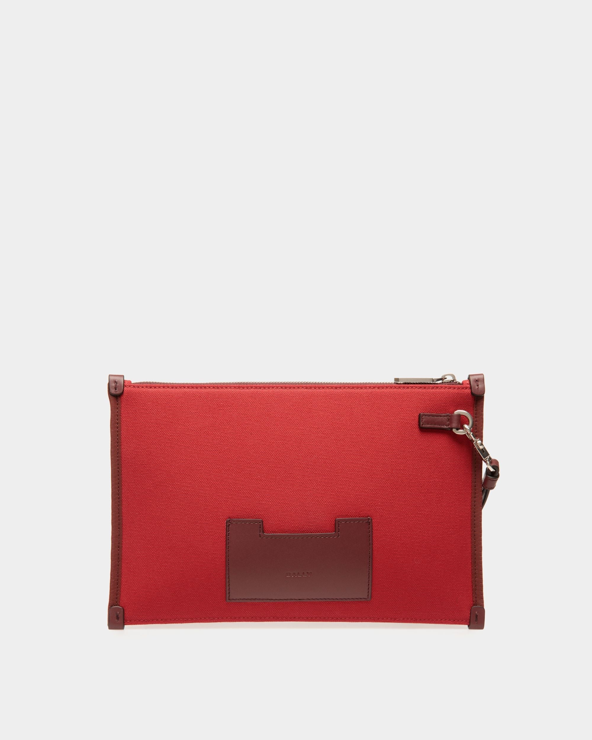 Easy Bally Pochette In Candy Red Cotton Canvas - Image 2