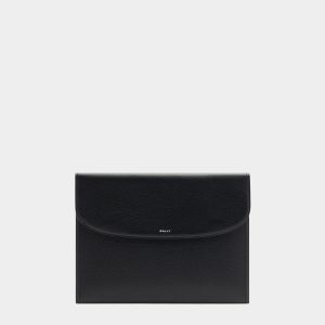 Capitol Flap Bag in Black Grained Leather