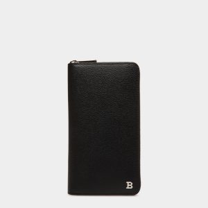 Travel Wallet in Black Embossed Leather