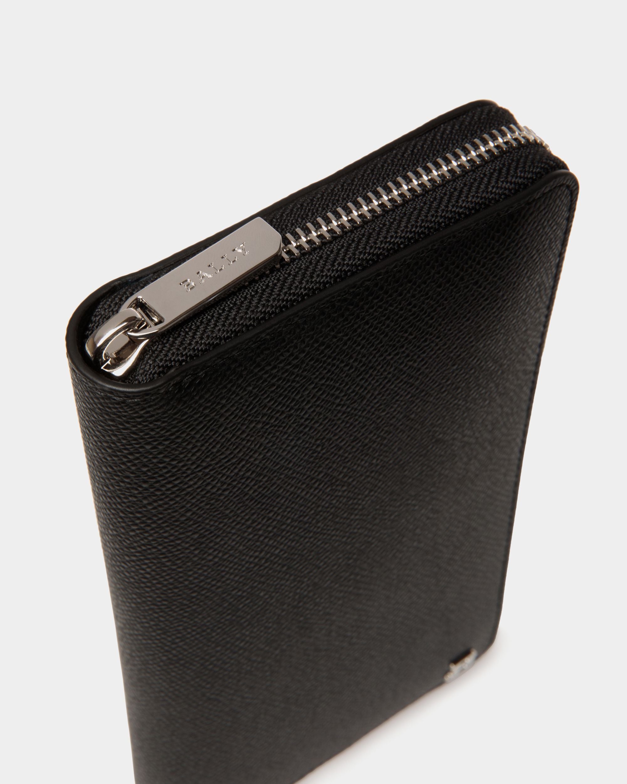 Travel Wallet in Black Embossed Leather - Image 4