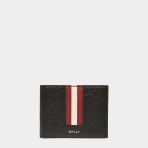 Ribbon Bifold Wallet in Black Leather