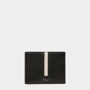 Ribbon Wallet In Black Leather