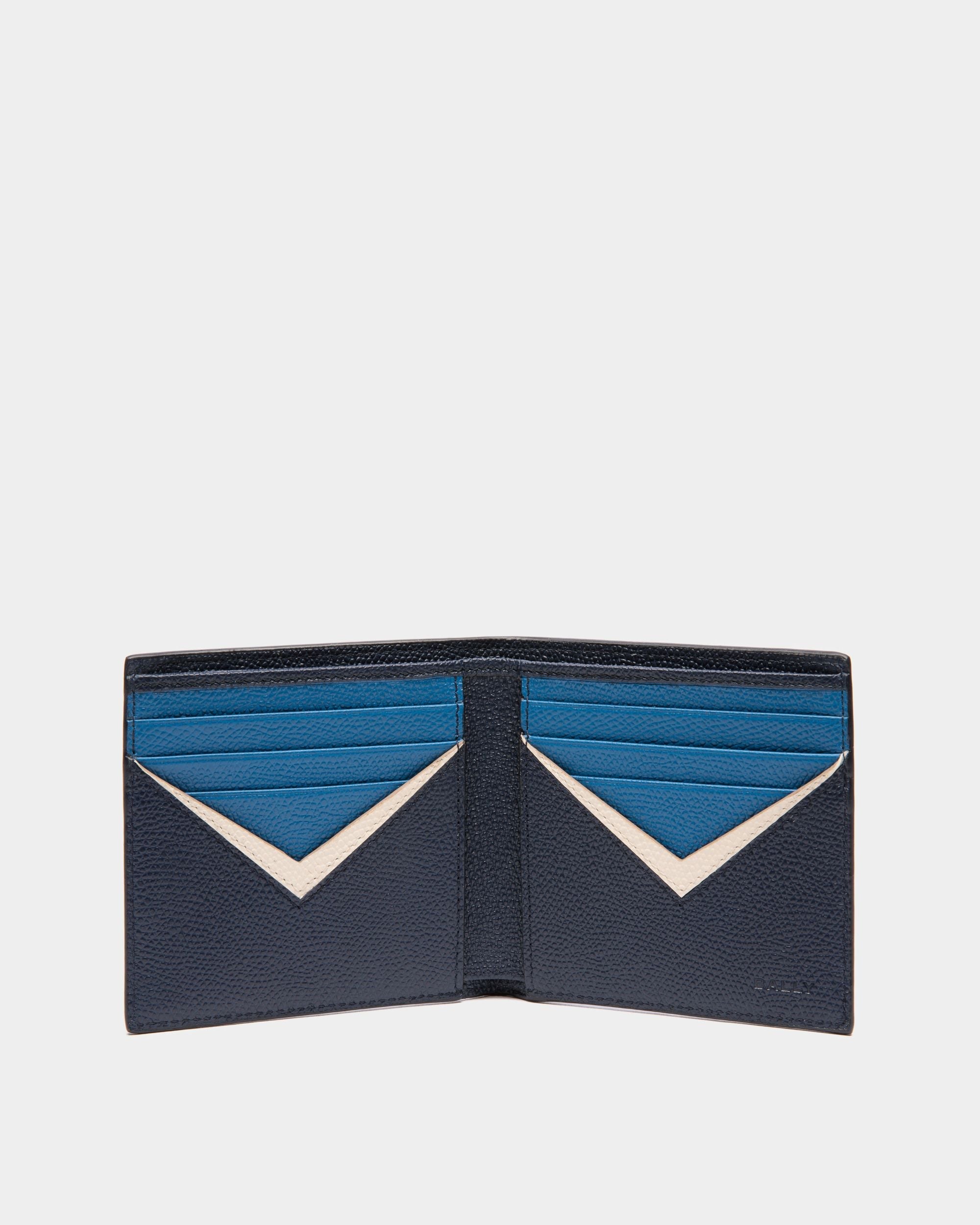 Flag Bifold Wallet in Blue Leather - Image 3