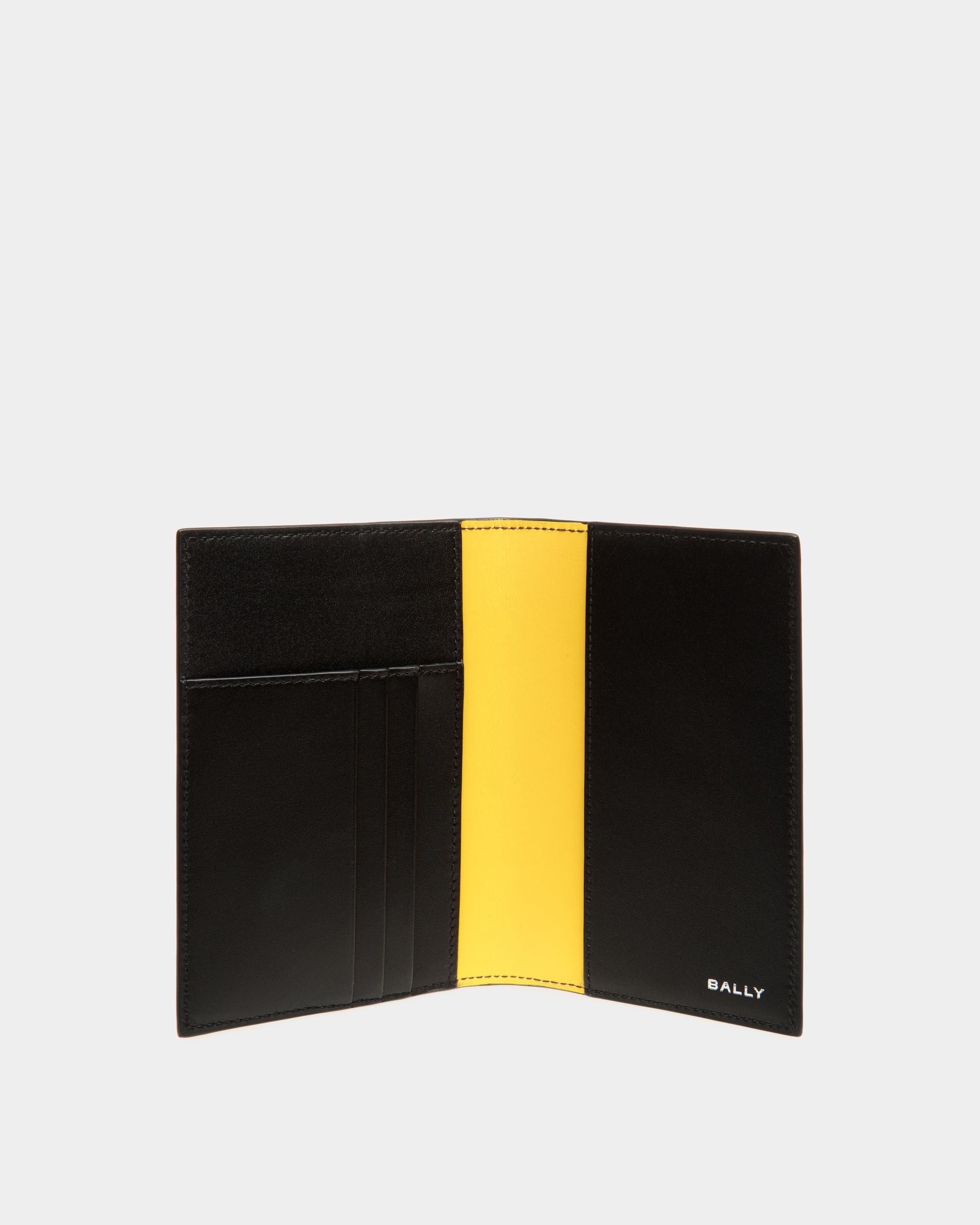 Adrien Brody Travel Collection Passport Case In Black And Yellow Leather - Image 3