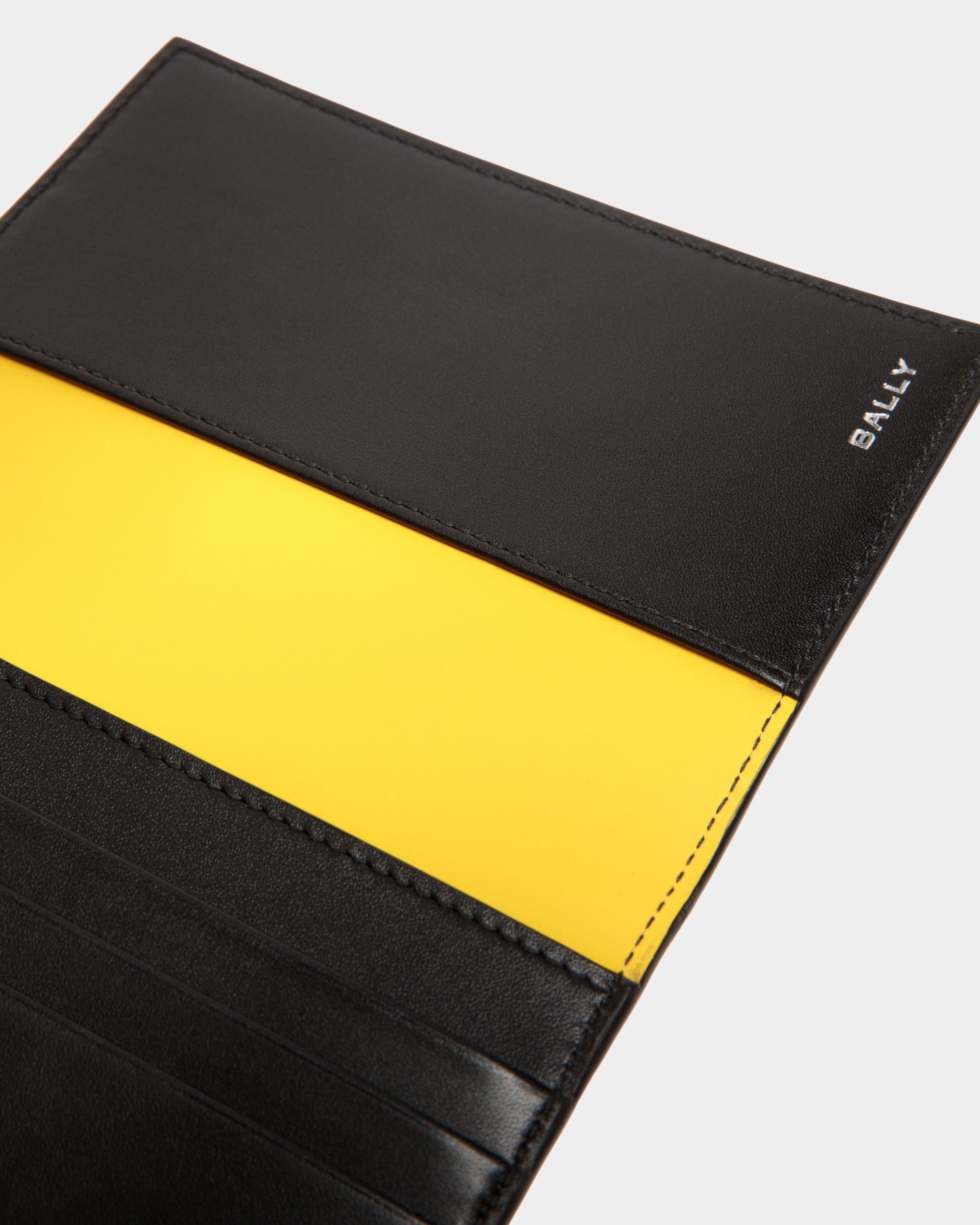 Adrien Brody Travel Collection Passport Case In Black And Yellow Leather - Image 4