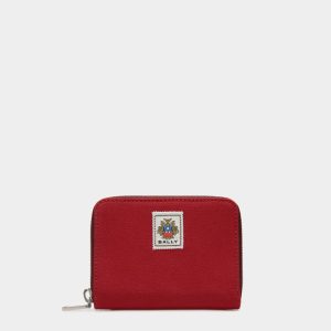 Easy Bally Bifold In Candy Red Cotton Canvas