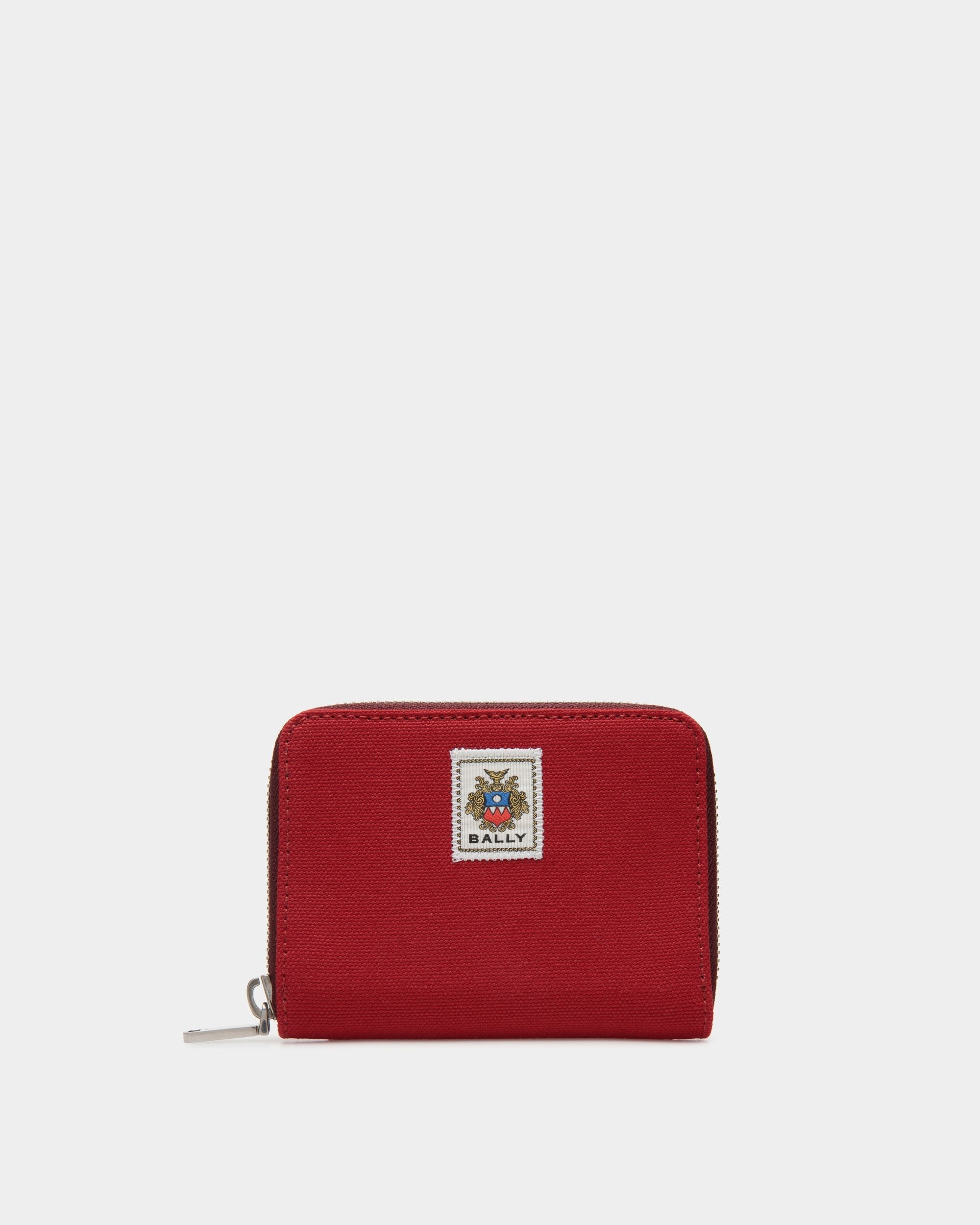 Easy Bally Bifold In Candy Red Cotton Canvas