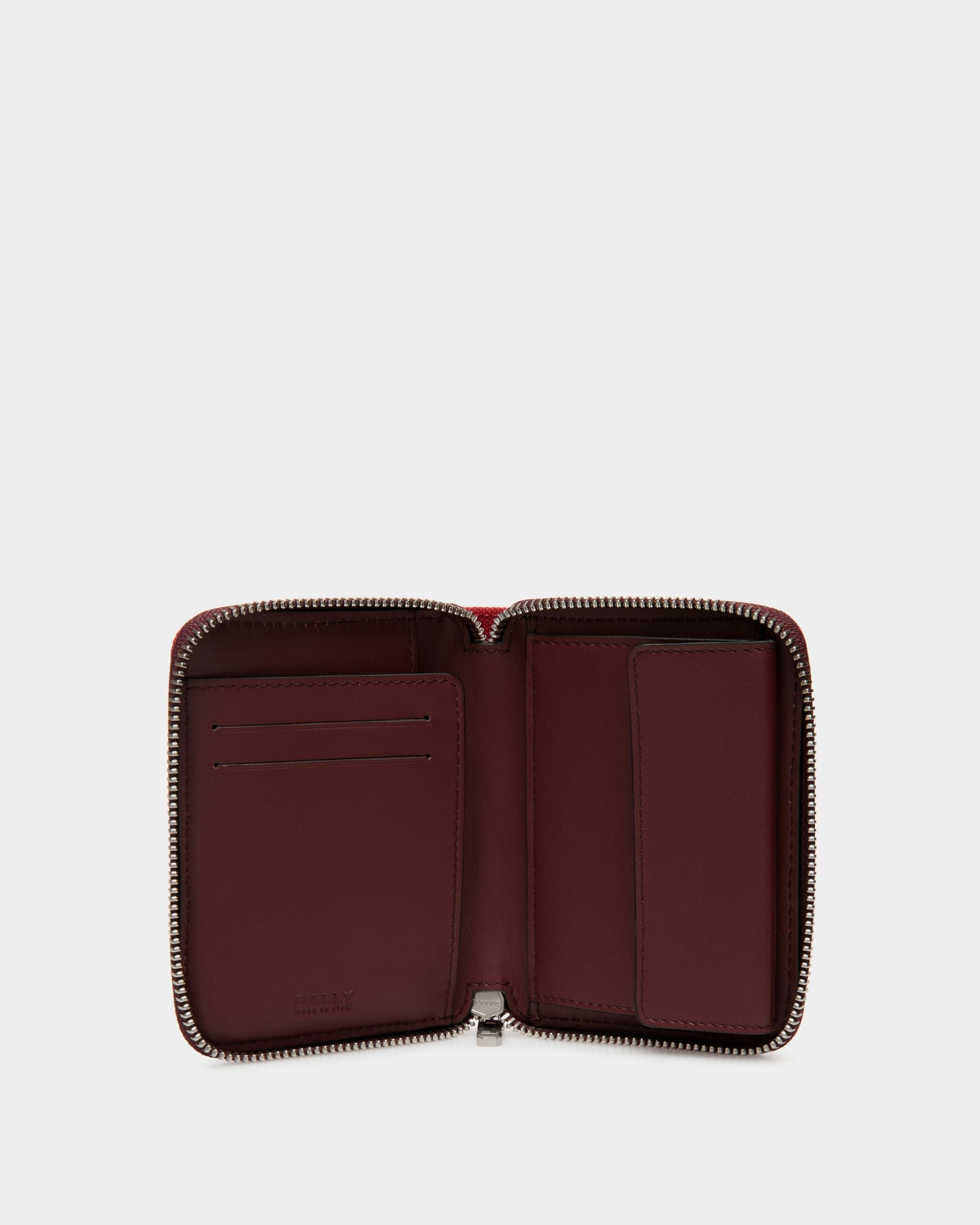 Easy Bally Bifold In Candy Red Cotton Canvas - Image 3
