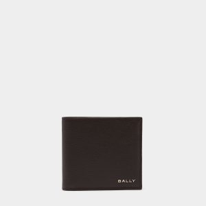 Bally Essential Wallet in Ebano And Red Grained Leather