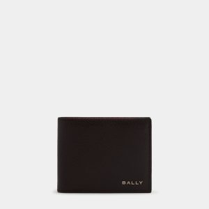Bally Essential Wallet in Ebano And Red Grained Leather