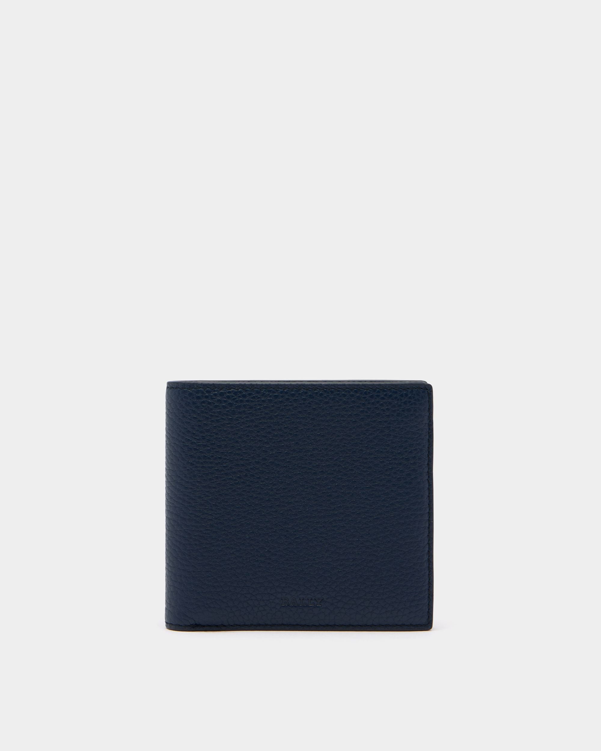 York Bifold Wallet in Navy Blue Grained Leather
