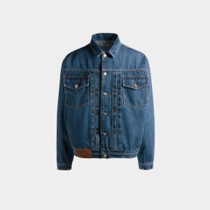 Denim Jacket In Medium Blue Cotton