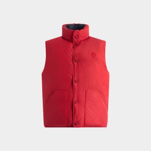 Reversible Vest in Navy Blue And Red Polyester