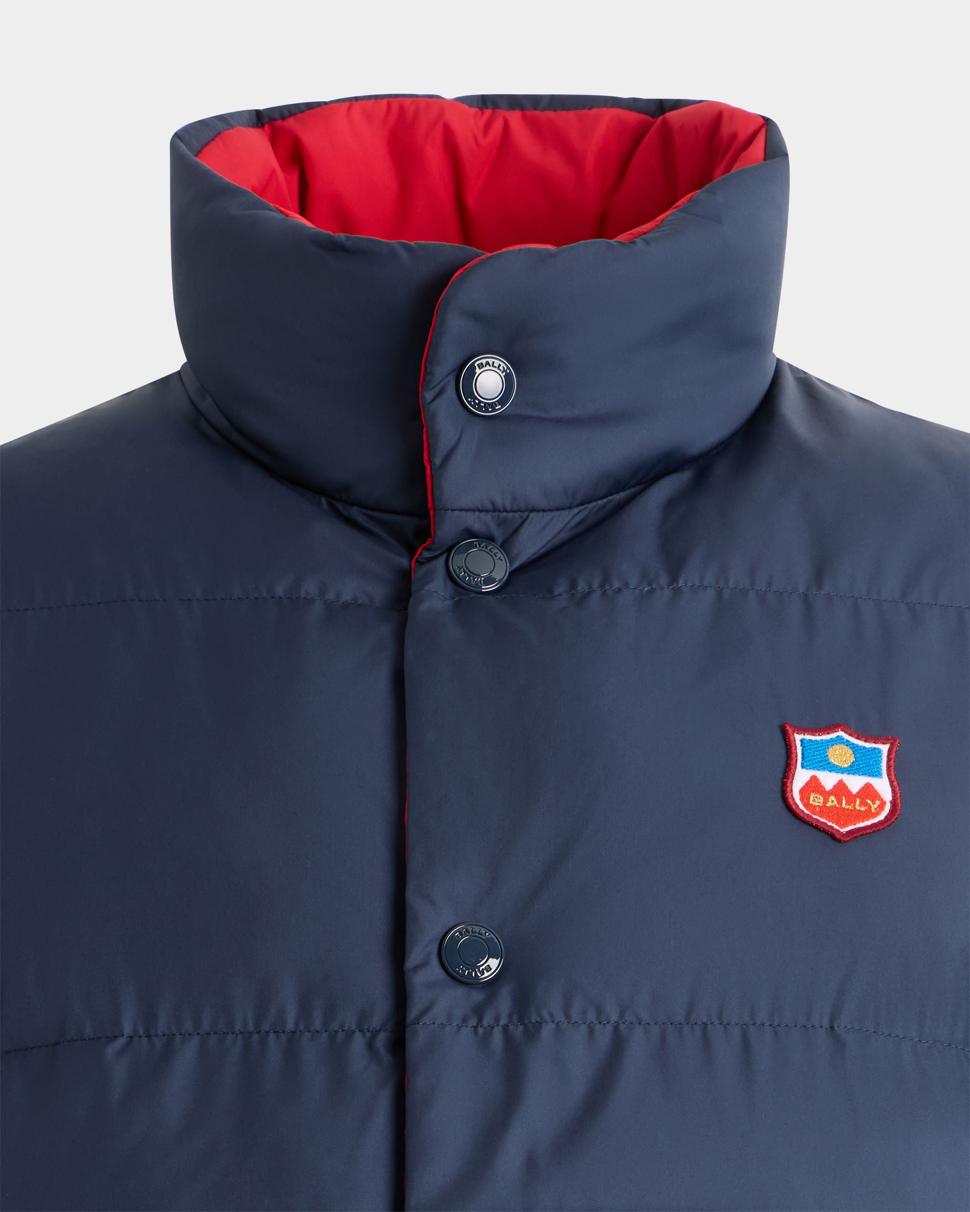 Reversible Vest in Navy Blue And Red Polyester - Image 5