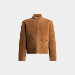 Bomber Jacket in Brown Shearling