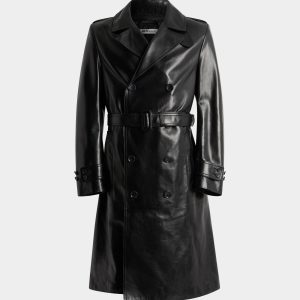 Trench Coat in Black Leather
