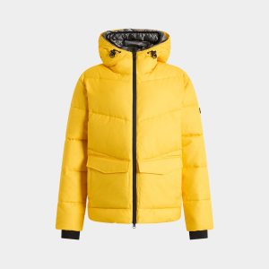 Puffer Jacket in Yellow Nylon Fabric